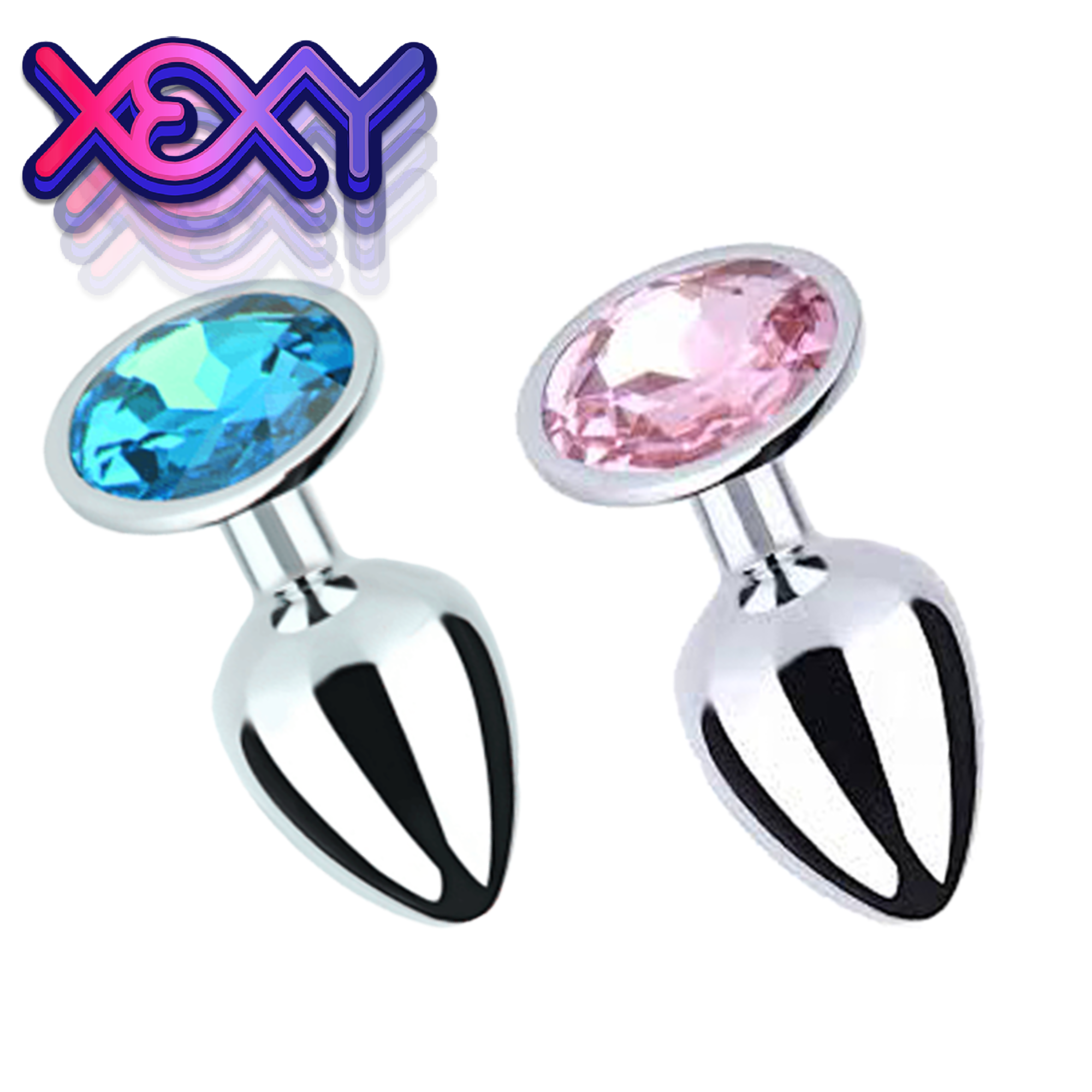 anal gem plug Pink Gem Glass Anal Plug Set main image 1
