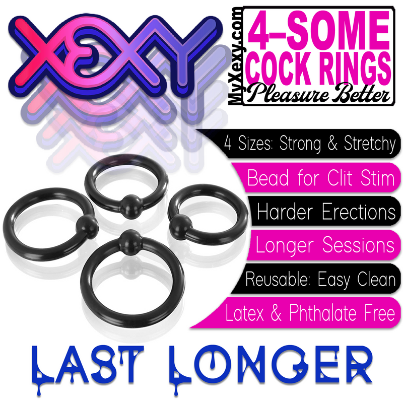 4-Some Cock Rings. Thicker, Harder, Longer Lasting Dicks for Everyone! 4-Some Cock Rings. Thicker, Harder, Longer Lasting Dicks for Everyone!