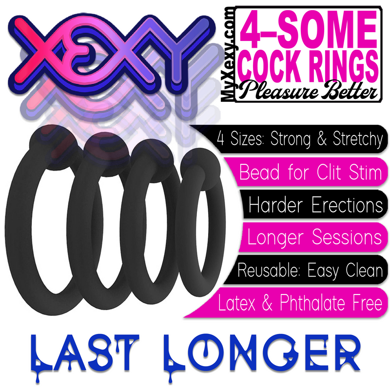 4-Some Cock Rings. Thicker, Harder, Longer Lasting Dicks for Everyone! 4-Some Cock Rings. Thicker, Harder, Longer Lasting Dicks for Everyone!