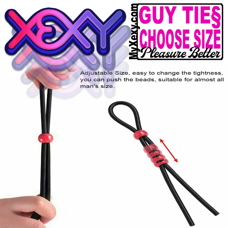 [adult-novelties] - [sex-toys] - Guy Ties Adjustable Cock Rings • CHOOSE SIZE 