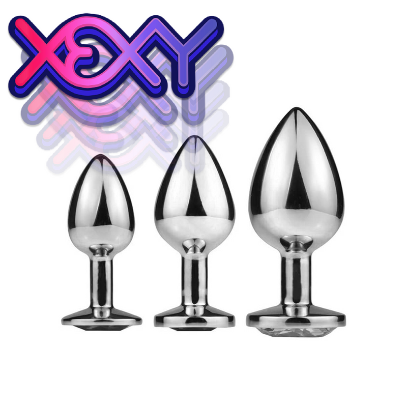Silver Anal Plug Jeweled Trainers Silver Anal Plug Jeweled Trainers